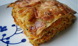 Lasagnes aux carottes râpées et au basilic